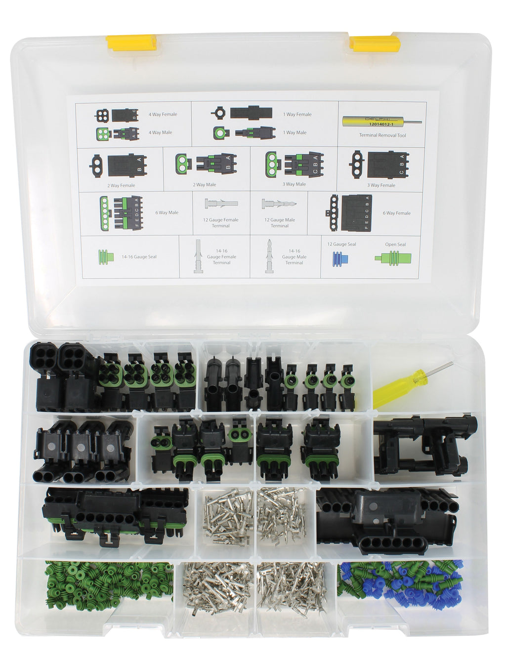 PICO WEATHER PACK TERMINAL/TOOL KIT, ASSORTED, COMPACT CASE, 90 PIECES -  Wire Connector and Terminal Kits - PIC31503-91